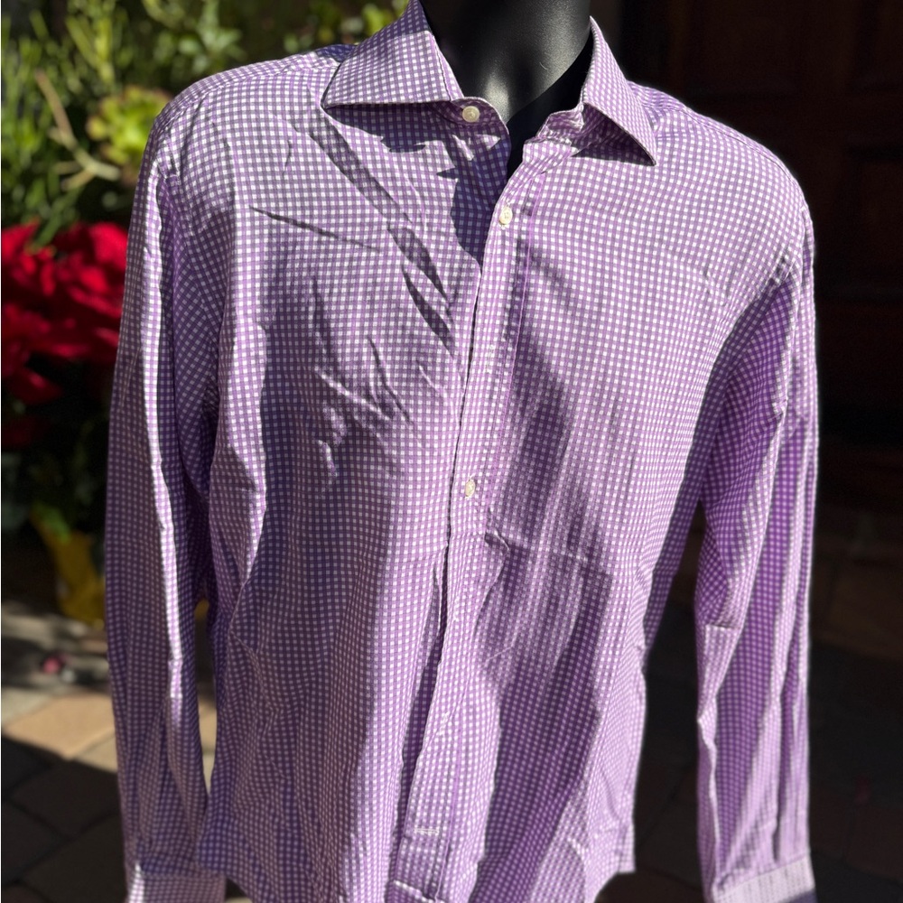 Etro Lavender Checkered Dress Shirt
